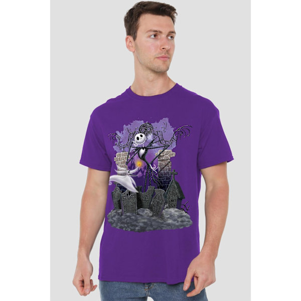 The Nightmare Before Christmas Herr Jack Skellington Grav T-shirt för Män Purple XL