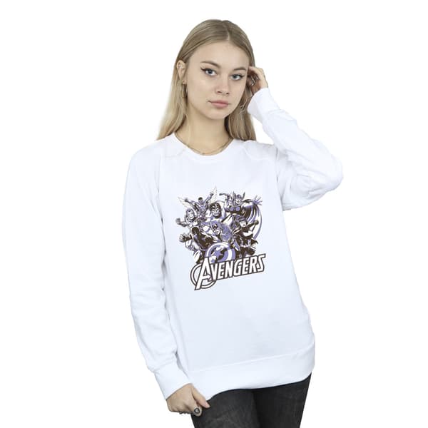 Avengers Dam/Damtröja Grupp Sweatshirt L Vit White L