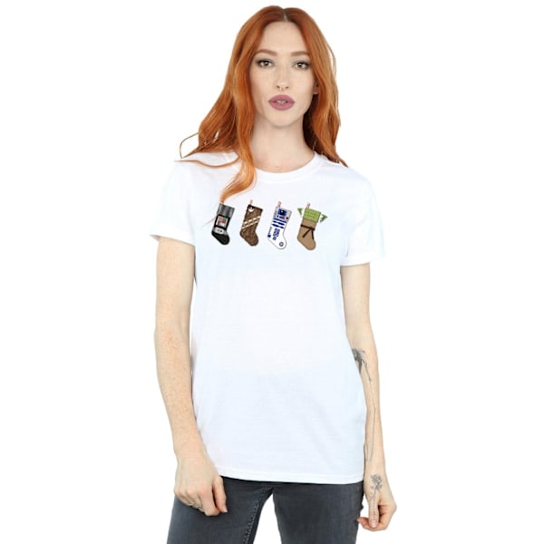 Star Wars Dam/Damer Julstrumpor Bomull Boyfriend T-shirt White M