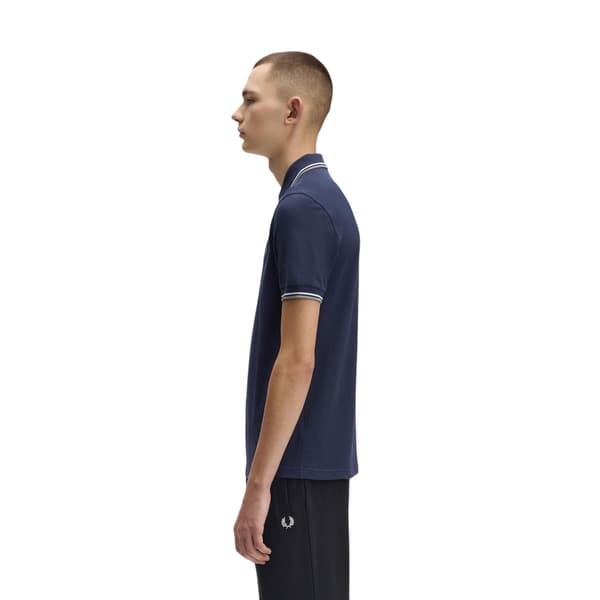 Fred Perry Herr Twin Tip Pikétröja L Airforce Blue Airforce Blue L