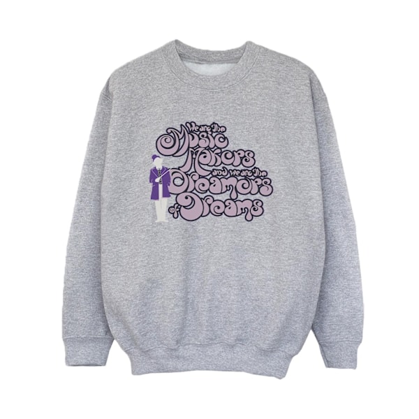 Willy Wonka Boys Dreamers Text Sweatshirt 7-8 år Sports Grey Sports Grey 7-8 Years