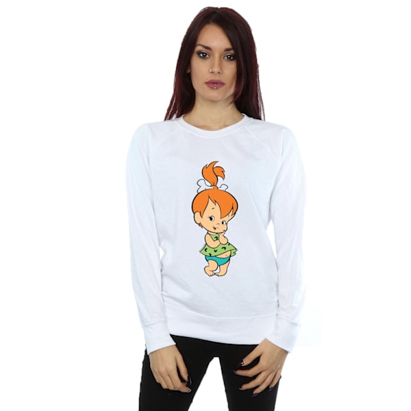 The Flintstones Dam/Damer Pebbles Flintstone Sweatshirt L W White L