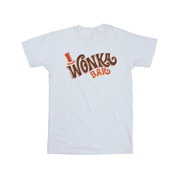 Willy Wonka Girls Bar Logo Bomull T-shirt 7-8 år Vit White 7-8 Years