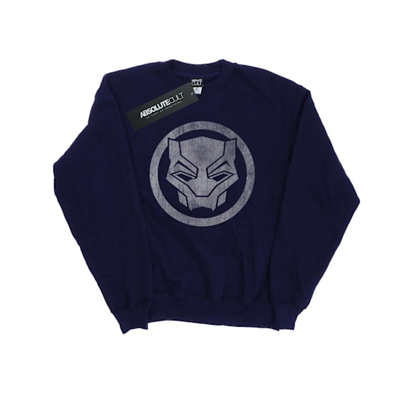 Marvel Herr Svart Panter Distressed Icon Sweatshirt XL Marinblå Navy Blue XL