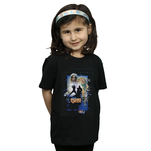 Star Wars Girls Episode VI Film Affisch Bomull T-shirt 7-8 År Black 7-8 Years