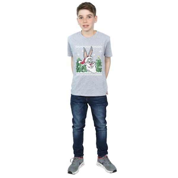 Looney Tunes Pojkar Bugs Bunny Jul Fair Isle T-shirt 9-11 år Sports Grey 9-11 Years