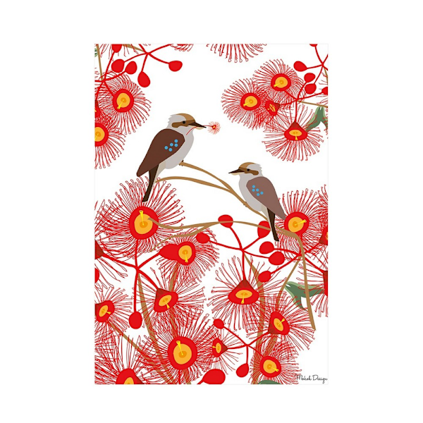 Mokoh Kookaburra Print 30cm x 40cm Röd/Gul Red/Yellow 30cm x 40cm