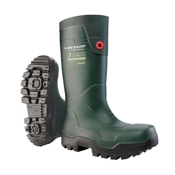 Dunlop Unisex Adult FieldPro Thermo+ Wellington Boots 10 UK Gre Green 10 UK