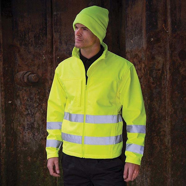Result Core Herr High-Visibility Vinter Blouson Softshell Jacka Flourescent Yellow S