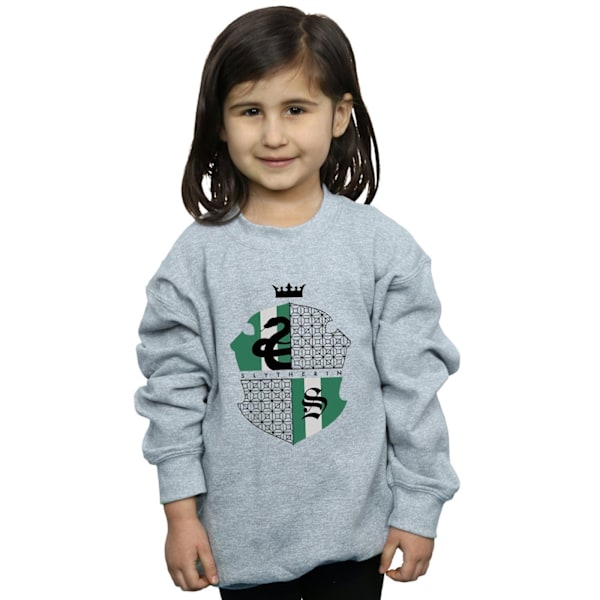 Harry Potter Tjejer Slytherin Sköld Sweatshirt 7-8 År Sport Sports Grey 7-8 Years