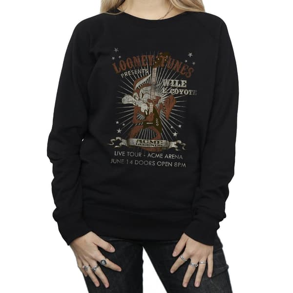Looney Tunes Dam/Dam Wile E Coyote Gitarr Tröja S Svart Black S