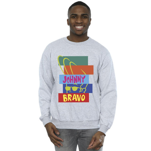 Johnny Bravo Herr Rectangle Pop Art Sweatshirt XL Sports Grey Sports Grey XL