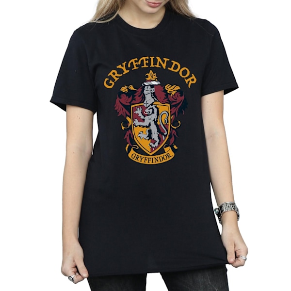 Harry Potter Dam/Kvinnor Gryffindor Bomull Boyfriend T-Shirt Black XXL