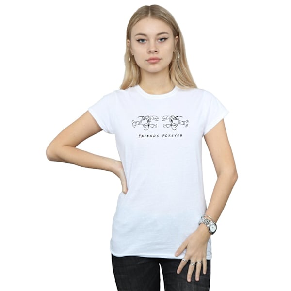 Friends Dam T-shirt i bomull med hummerlogotyp för kvinnor/damer, XL, vit White XL