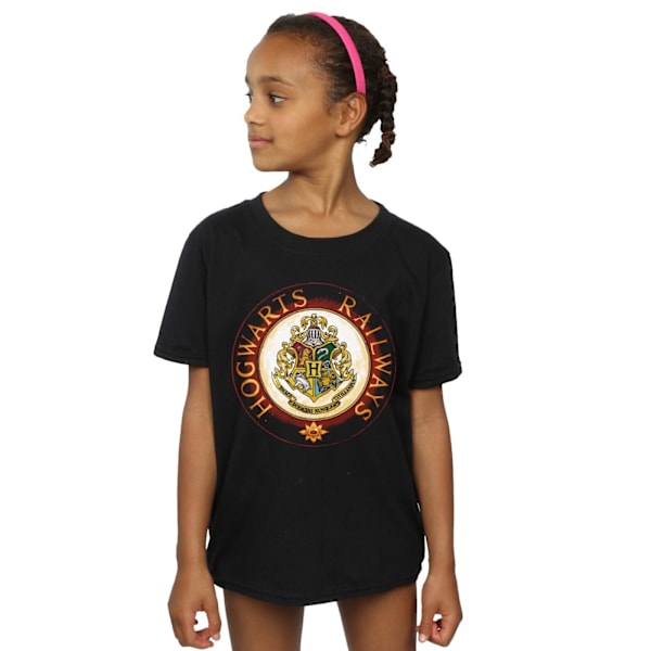 Harry Potter T-shirt i bomull för flickor, Hogwarts Rail, 3-4 år, svart Black 3-4 Years