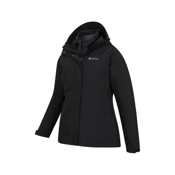 Mountain Warehouse Alaskan 3-i-1 Vadderad Jacka 2 för Dam Black 22 UK