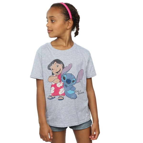 Lilo & Stitch flickor klassisk T-shirt 9-11 år Sports Grey Sports Grey 9-11 Years