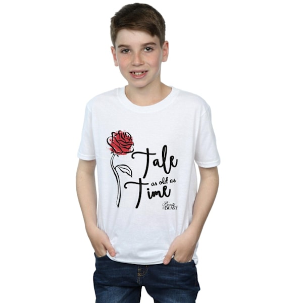 Disney Boys Tale As Old As Time Rose T-Shirt 5-6 år Vit White 5-6 Years