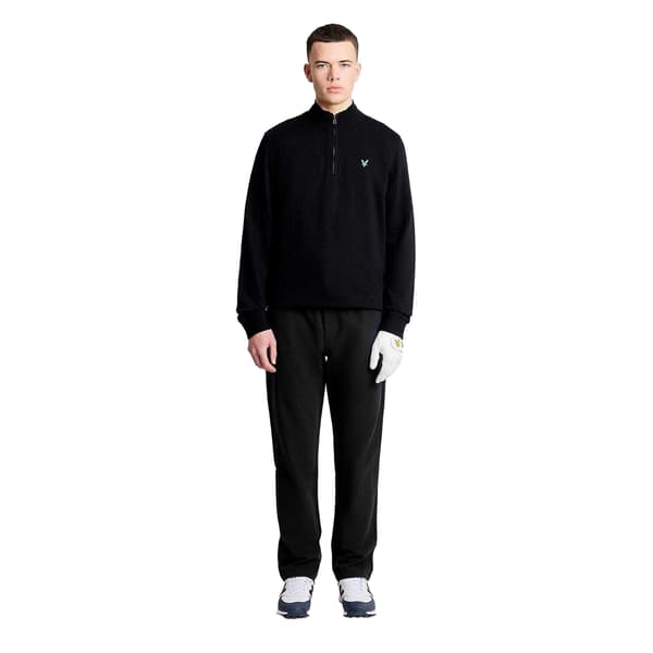 Lyle & Scott Herrbroderad logotyp Half Zip Golf Midlayer XL Je Jet Black XL