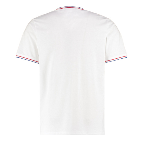 Kustom Kit Herr Tipped Fashion T-Shirt L Vit/Röd/Royalblå White/Red/Royal Blue L