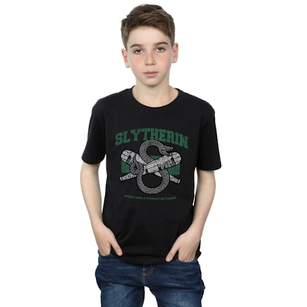 Harry Potter Pojkar Slytherin Quidditch Emblem T-Shirt 7-8 År Black 7-8 Years