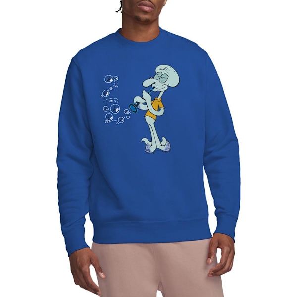 SvampBob Fyrkant Unisex Vuxen Bläckwards Klarinett Sweatshirt Royal Blue M