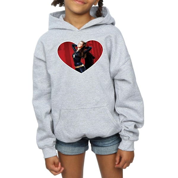 DC Comics Girls Batman TV-serie Catwoman Heart Hoodie 7-8 år Sports Grey 7-8 Years