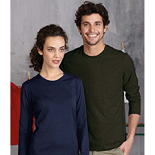 Kariban Herr Slim Fit Långärmad Crew Neck T-shirt L Svart Black L