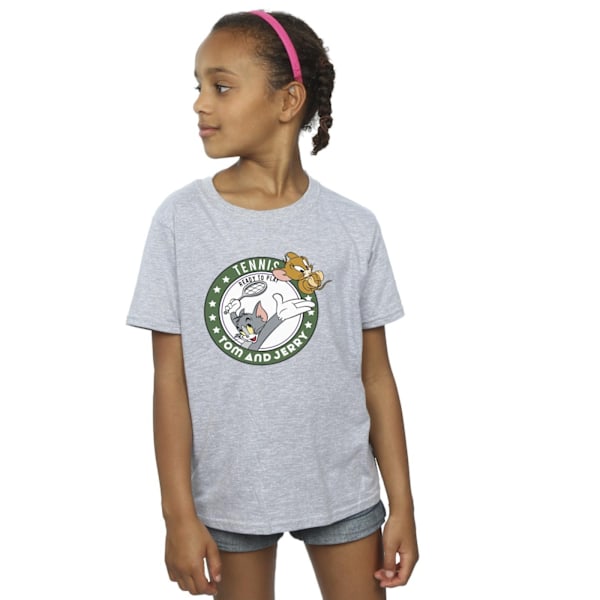 Tom And Jerry Girls Tennis Ready To Play Bomull T-shirt 9-11 År Sports Grey 9-11 Years