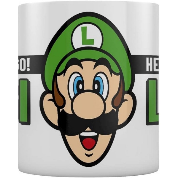 Super Mario Here We Go Luigi Mug One Size Vit/Svart/Grön White/Black/Green One Size