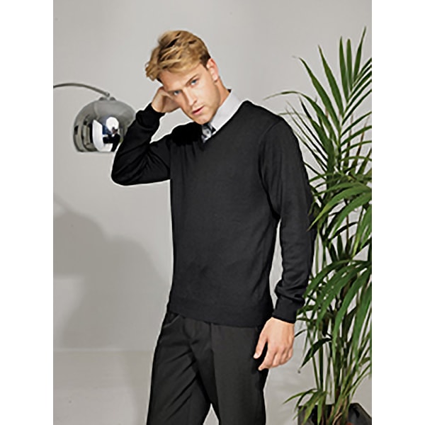 Premier Herr V-Hals Stickad Tröja 4XL Svart Black 4XL