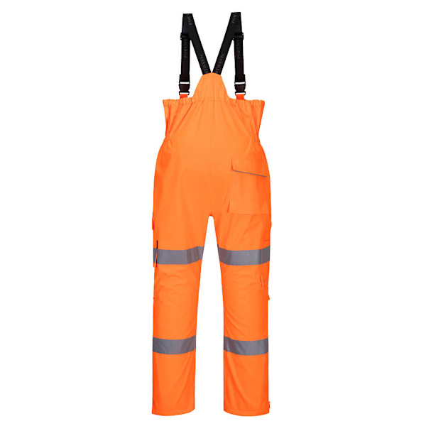 Portwest Herr Regn Hi-Vis Säkerhetsbyxa Och Haklapp XL R Orange Orange XL R