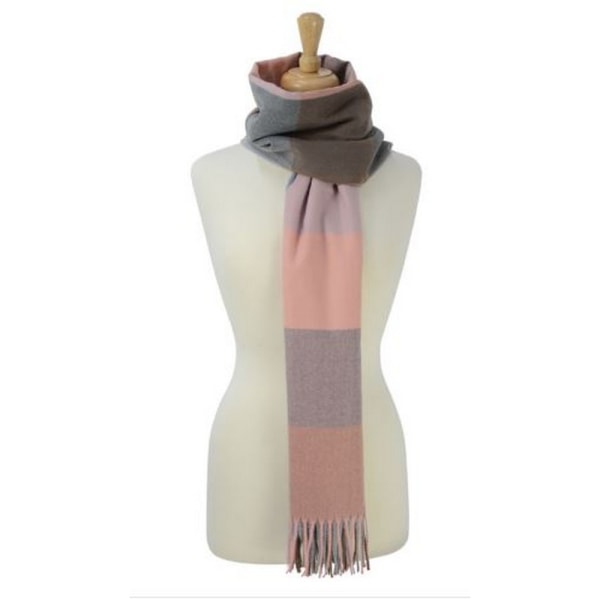 HyFASHION Cumbria Scarf för dam/dam One Size Blush Rosa/Mörk Blush Pink/Dark Grey/Brown One Size