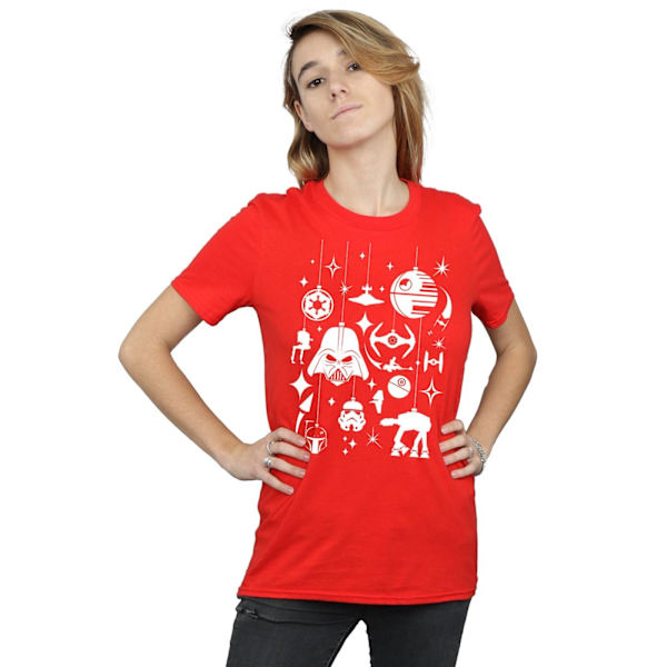 Star Wars Damkläder/Dam Jul Dekorationer Bomull Boyfriend Red L