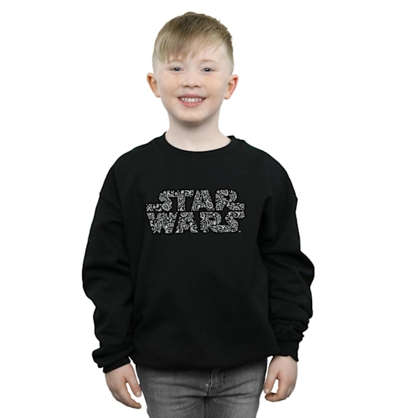 Star Wars Paisley Logo Sweatshirt för pojkar 9-11 år Svart Black 9-11 Years