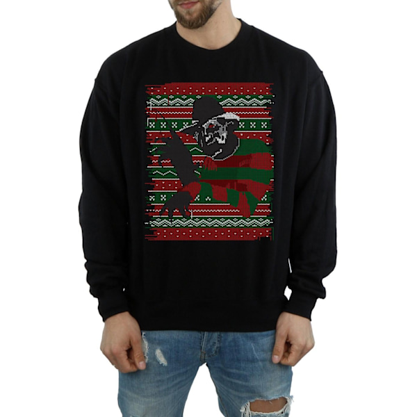 A Nightmare On Elm Street Herr Jul Fair Isle Sweatshirt L Black L