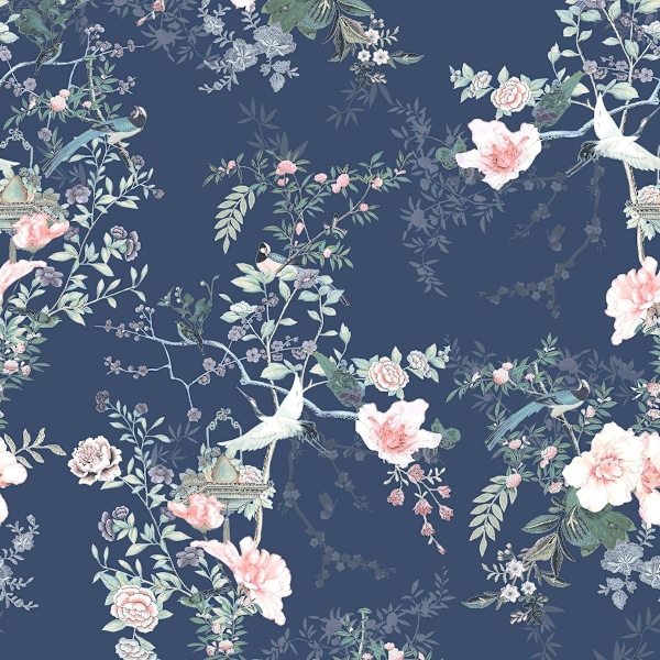 Muriva Lipsy Ophelia Tapet 10m x 53cm Marinblå Navy 10m x 53cm