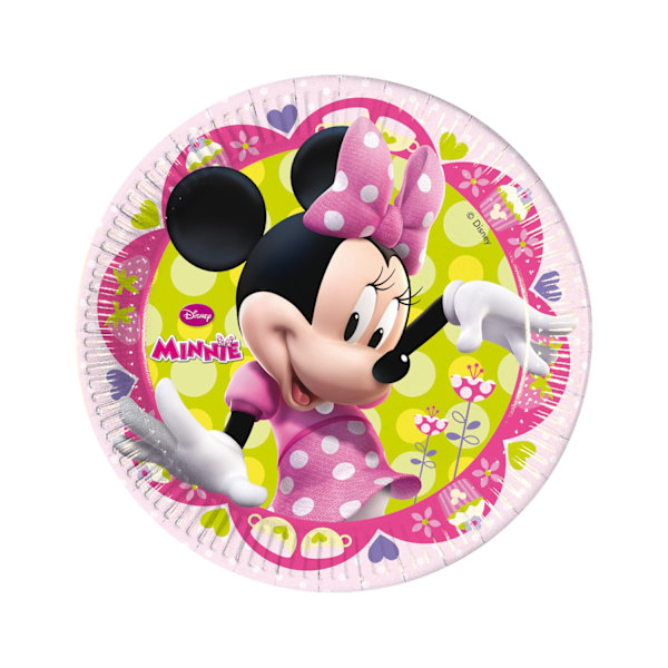 Disney Glory Day Pappers Minnie Mouse Engångstallrikar (Förpackning om 8) Pink/Green One Size
