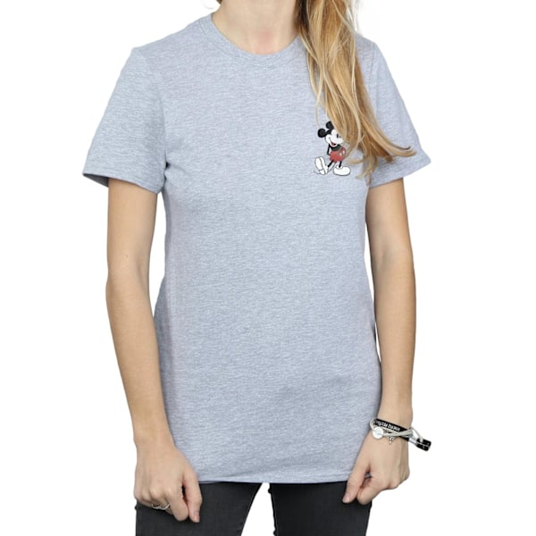 Disney Womens/Ladies Mickey Mouse Kickin Retro Chest Cotton Boy Sports Grey M