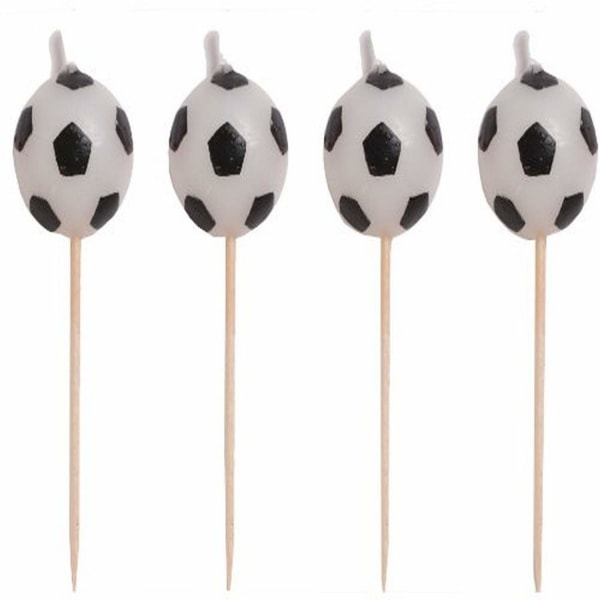 Creative Converting Football Pick-ljus (Pack of 4) One Size Black/White One Size