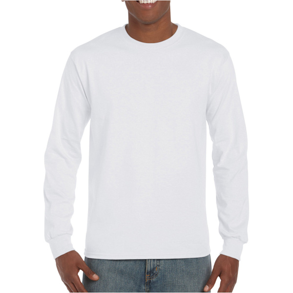 Gildan Herr Långärmad Hammer Skjorta 4XL Vit White 4XL