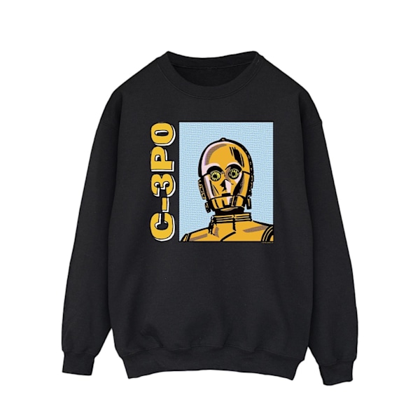 Star Wars C3PO Line Art Sweatshirt för män, M, svart Black M