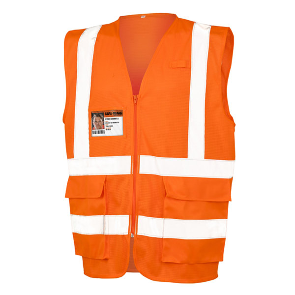 SAFE-GUARD från Result Mens Executive Cool Mesh säkerhetsväst XXL F Fluorescent Orange XXL