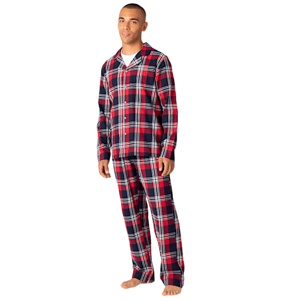 SF Herr Tartan Pyjamas Set XL Röd/Marinblå Red/Navy XL