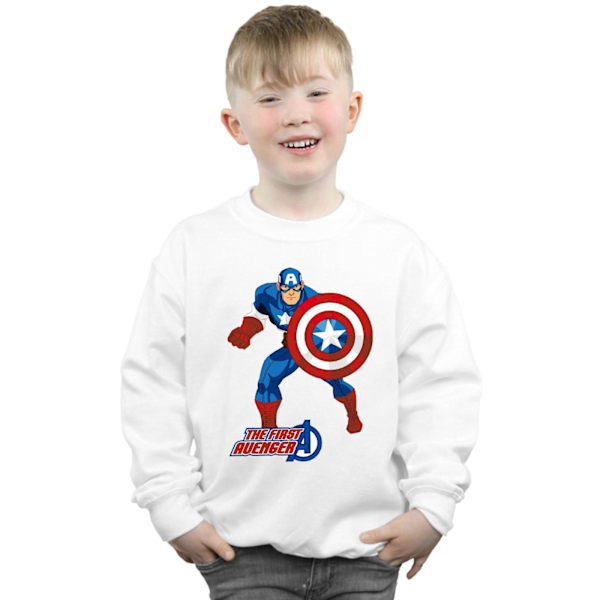 Captain America Pojkar The First Avenger Sweatshirt 12-13 År W White 12-13 Years