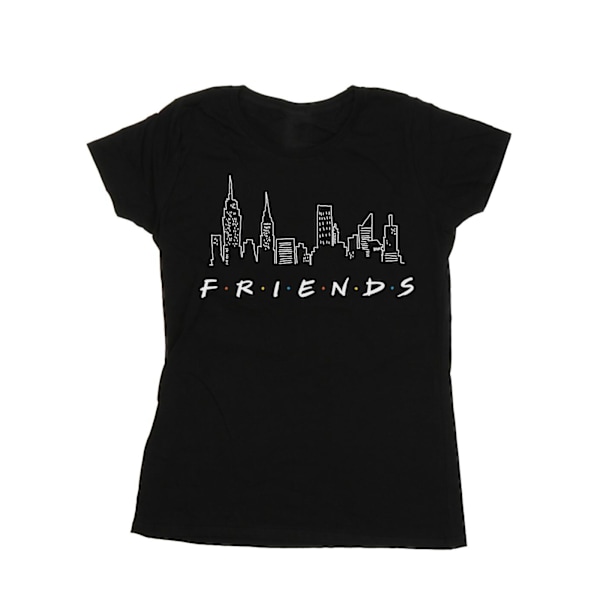 Friends Dam T-shirt i bomull med logotyp för kvinnor/damer, M, svart Black M