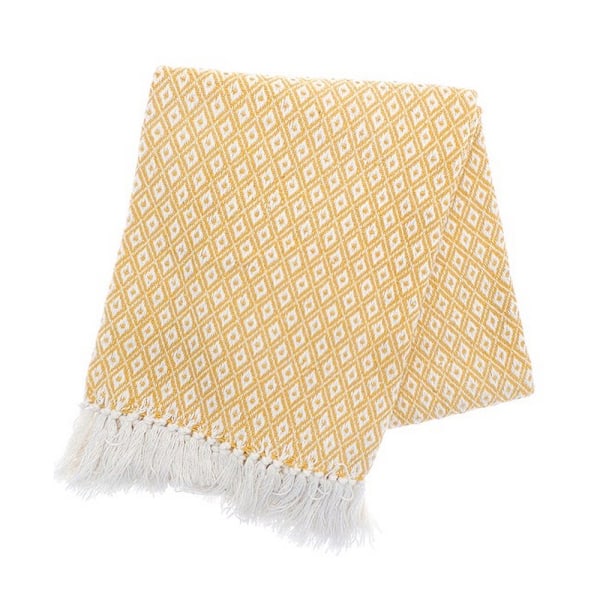 Hem & Living Oxford Throw One Size Ockragul Ochre Yellow One Size