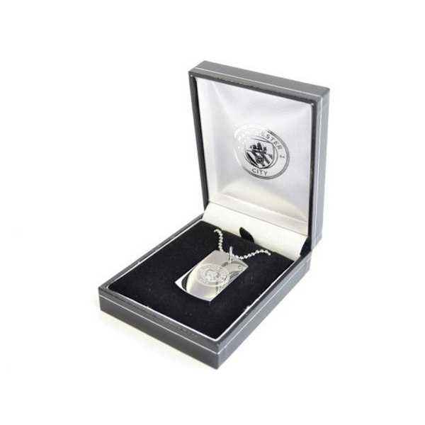 Manchester City FC Officiella Graverade Hundbrickor En Storlek Rostfritt Stål Stainless Steel One Size
