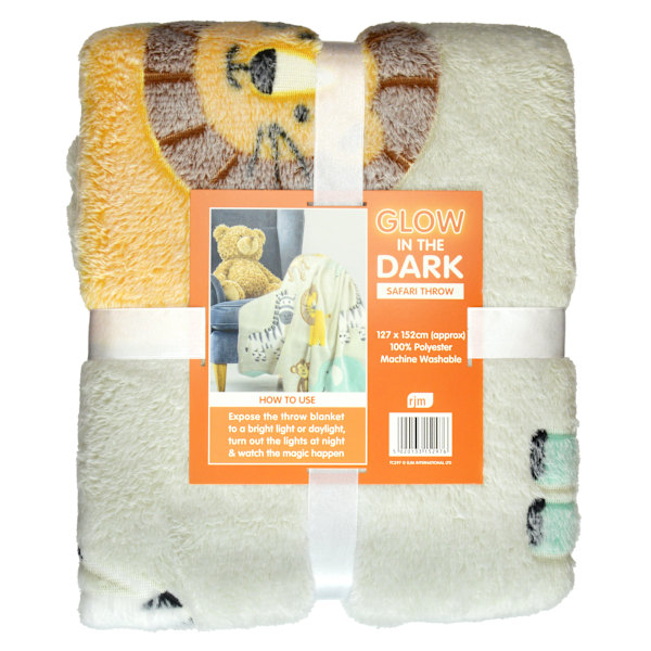 RJM Barn/Barn Glow In The Dark Safari Throw En Storlek Grå Grey One Size