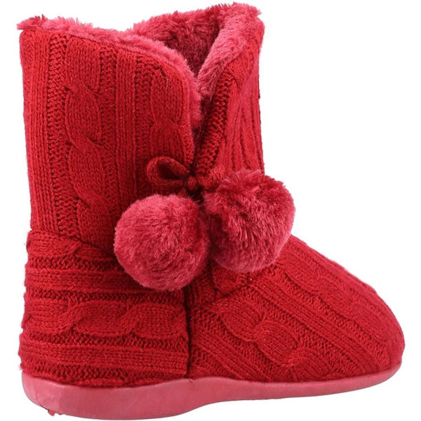 Fleet & Foster Dam/Dam Apple Pom Pom Tofflor 7 UK Burgun Burgundy 7 UK